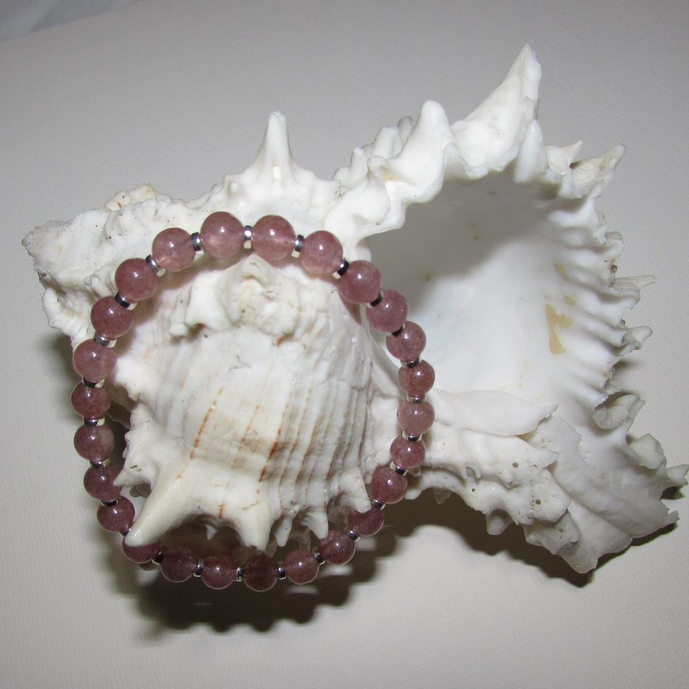 Natural Strawberry Quartz Gemstone Bracelet